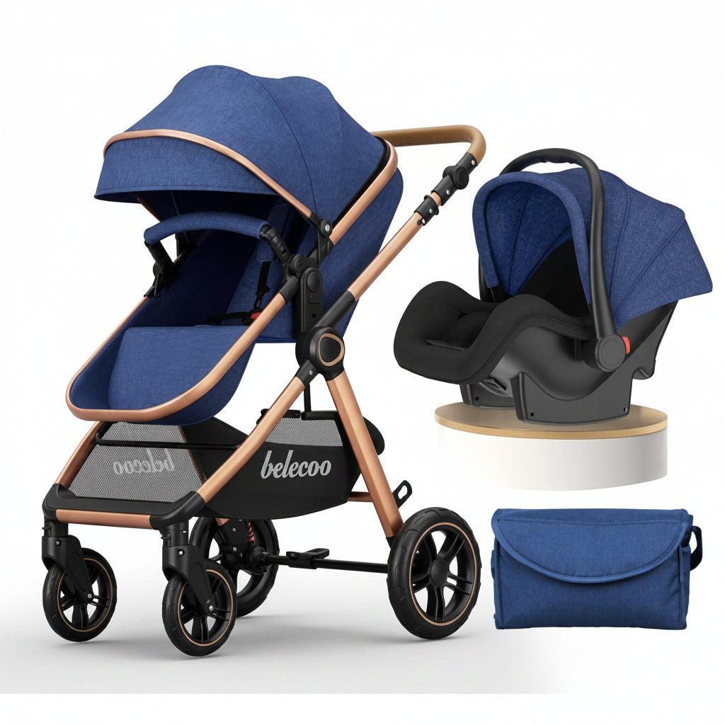 Luxury Baby Stroller Pram 3 in 1 With Car Seat Poussette 3