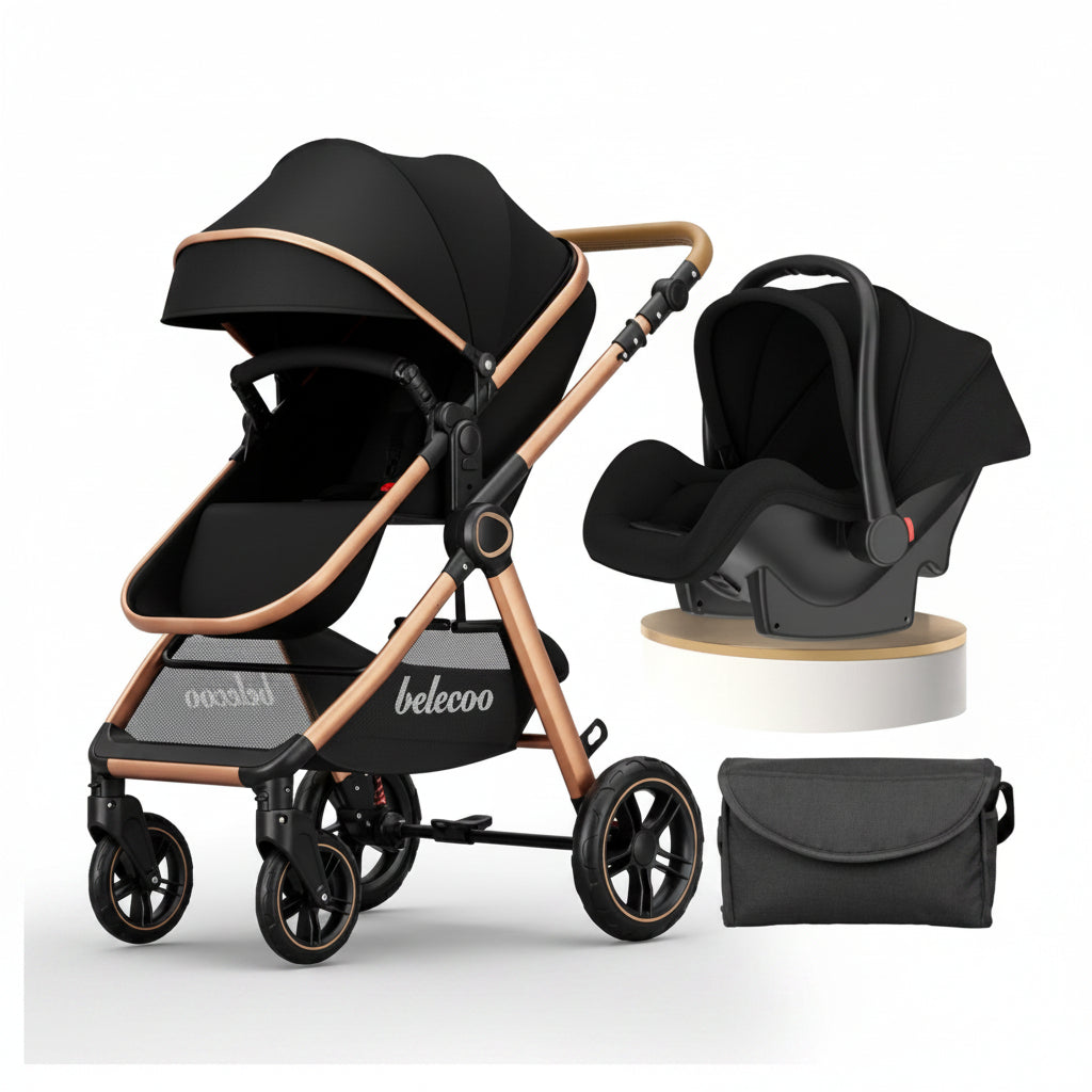 Luxury Baby Stroller Pram 3 in 1 With Car Seat Poussette 3