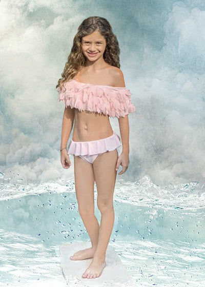 Pink Draped Bikini with Petals